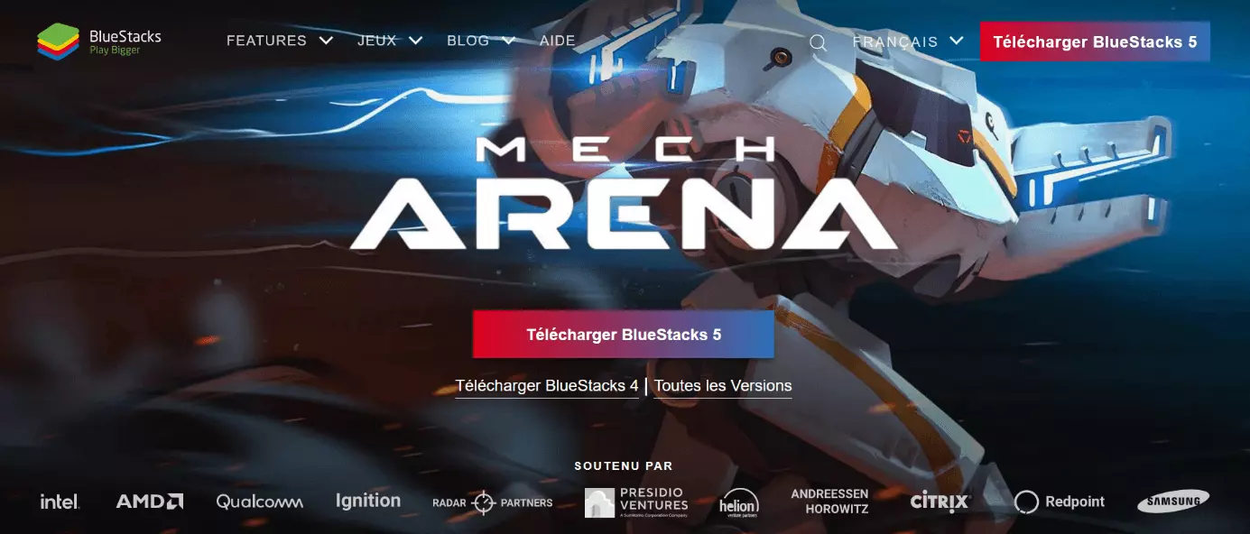 Image: Capture d’écran du site officiel de BlueStacks