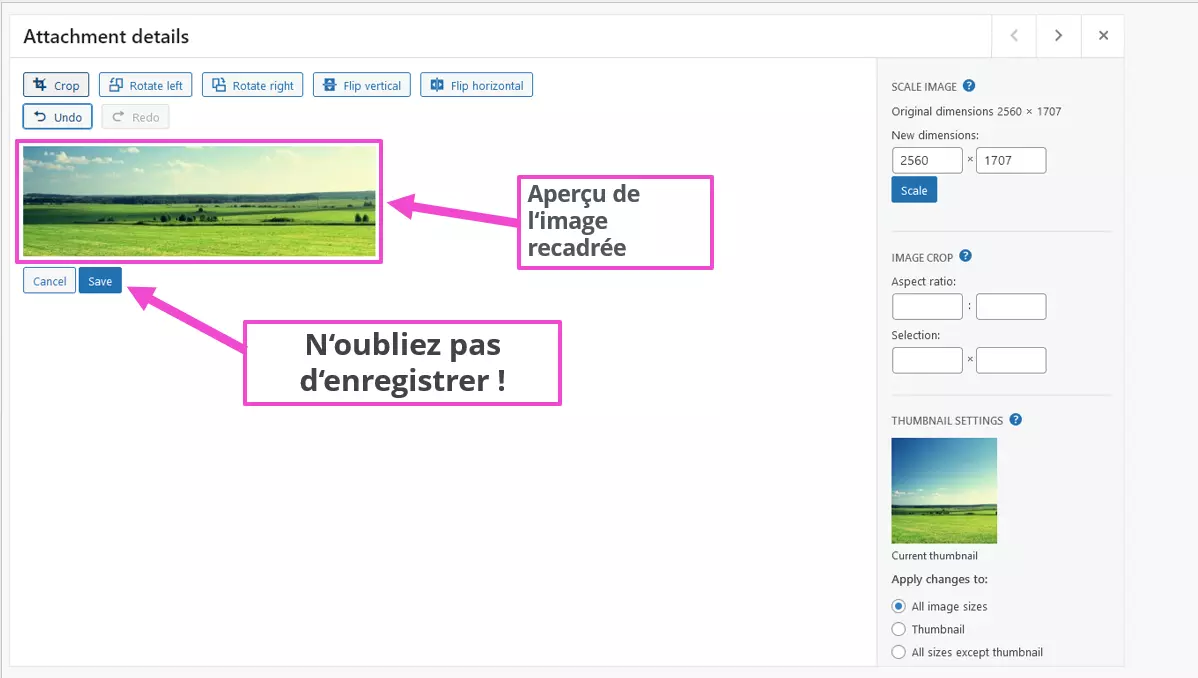 Sauvegarder une image redimensionnée dans la bibliothèque WordPress Sauvegarder une image redimensionnée dans la bibliothèque WordPress