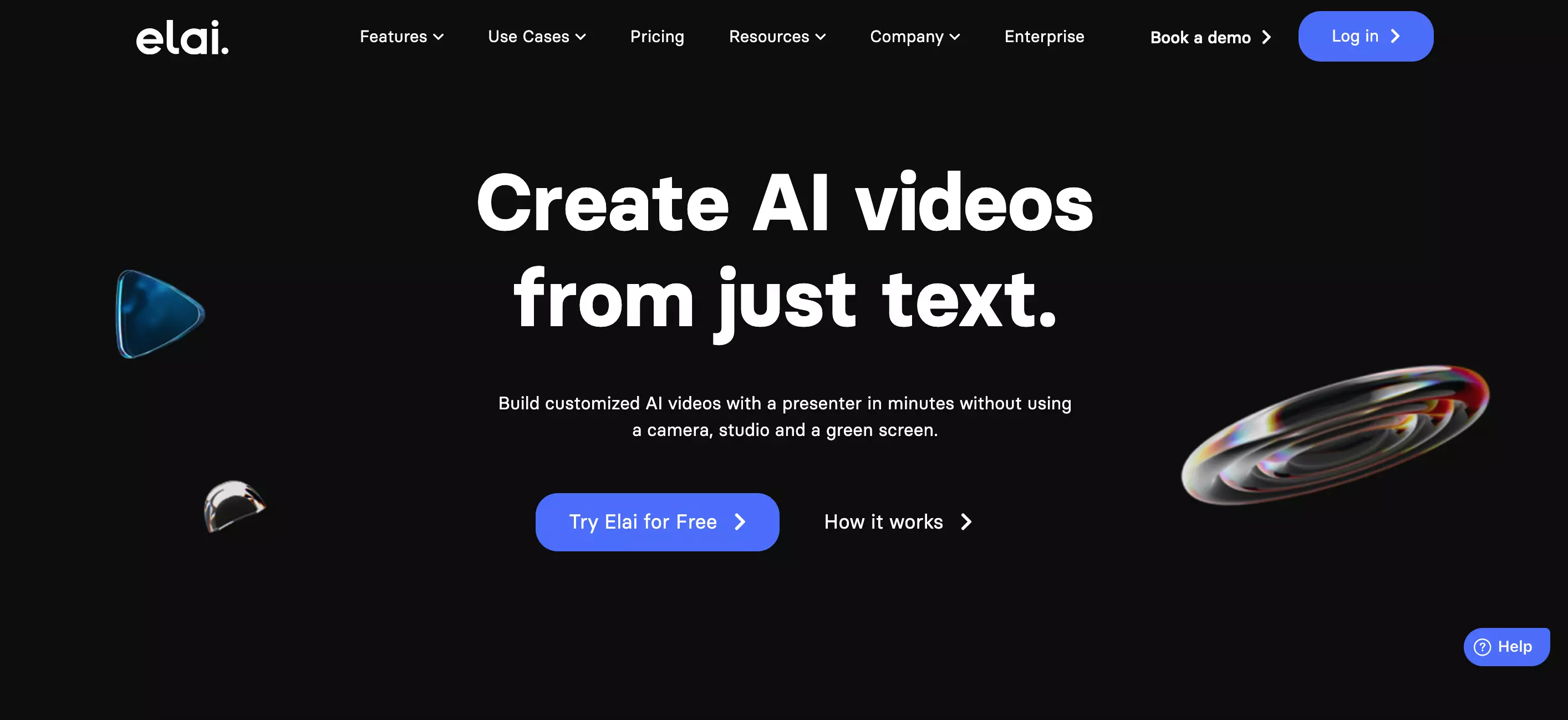 Capture d’écran du site Elai.io Capture d’écran du site Elai.io